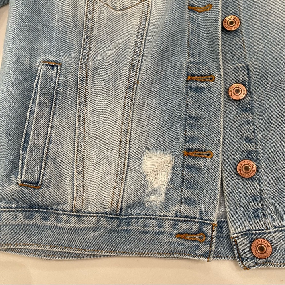 Forever 21 Embroidered Oversized Denim Jacket - Picture 11 of 16
